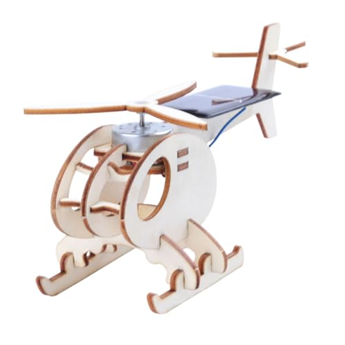 ORFOFE DIY Solar Holz Hubschrauber Modellbausatz für Experimentelles Wissenschaftsspielzeug Selbst Zusammenbaubar Dekoratives für Jungen und Mädchen Pädagogisch Lehrreich von ORFOFE