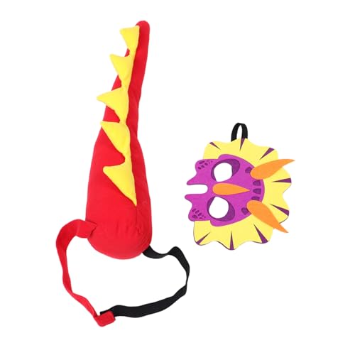 ORFOFE Dinosaurier Kostüm Set Triceratops und Maske mit Realistischem Design Leichte Kindgerechte Spiel Accessoires für Geburtstagsfeiern Schulveranstaltungen Familienfeste von ORFOFE