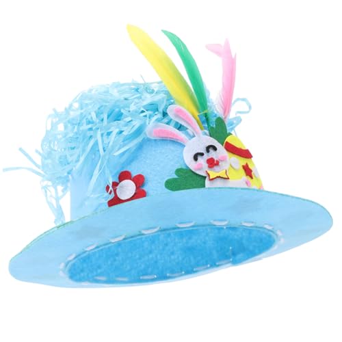 ORFOFE Diy Ostern Hut für Bastelset mit Ungiftigem Vliesstoff Süßer Aufkleber für Kreative Osterhüte Geeignet für Jungen und Mädchen Osterparty Zubehör Zufällige Farbe von ORFOFE