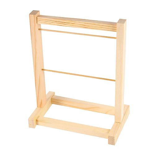 ORFOFE Doppellagiger Holz Puppenkleiderbügel Mini Kleiderständer für Puppenkleidung Puppenzubehör Kinderzimmer Puppenaufbewahrung von ORFOFE