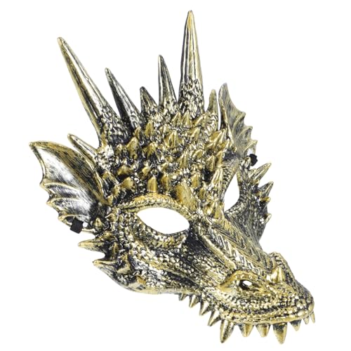 ORFOFE Drachenmaske Goldfarbig Gruselig Tiergesicht Halloween Maske Cosplay Kostüm Zubehör Unisex für Party Karneval Tanz Aufführung ORFOFE Drachenmaske Goldfarbig Gruselig Tiergesicht Halloween Maske Cosplay Kostüm Zubehör Unisex für Party Karneval Tanz Aufführung von ORFOFE