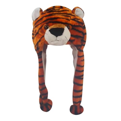 ORFOFE Elastische Tiger mütze Wintermütze Flauschige Tierkopfhaube Bequeme Kindermütze Mädchen Jungen Karneval Accessoire von ORFOFE