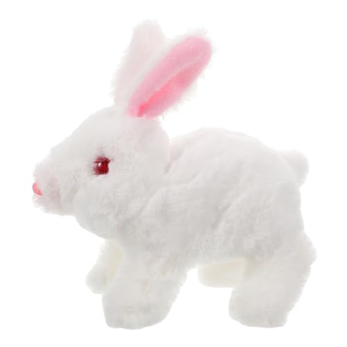 ORFOFE Elektronisches Plüschhasen mit Leuchtenden Augen Interaktiver Springender Kaninchen Stofftier Weißer Laufender Hase für Mädchen Österliches Plüschtier von ORFOFE