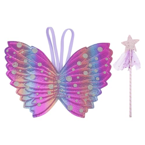 ORFOFE Fairy Wand für Mädchen mit Engelsflügeln Weicher Griff Zauberhafte Feenstäbe Kostümzubehör für Geburtstagsfeiern Bühnenauftritte und Festliche Anlässe in Violett von ORFOFE
