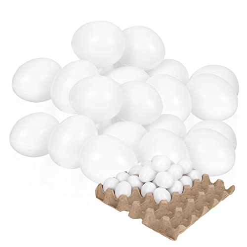 ORFOFE 30 Stück Weiße Eier Mit Formschale Bastelspielzeug Für Jungen Und Mädchen Holz-eierwunder-Spielzeug Sichere Ostereier Aus Kunststoff Für Jungen Und Mädchen von ORFOFE