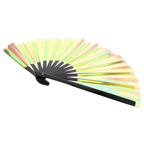 ORFOFE Faltbarer Chinesischer Handfächer für Damen Glänzender Irrisierender PVC Faltfächer mit Bambusgriff Dekorativer und für Tanz Hochzeit und Performance ORFOFE Faltbarer Chinesischer Handfächer für Damen Glänzender Irrisierender PVC Faltfächer mit Bambusgriff Dekorativer und für Tanz Hochzeit und Performance von ORFOFE