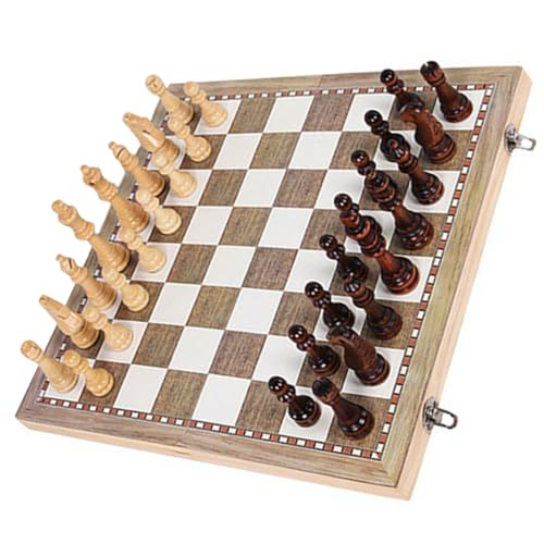 ORFOFE Faltbares Holz Schachbrett Schachspiel mit Stabilem Holzmaterial Multifunktional für Reisen Familie und Strategisches Lernen als für Schachliebhaber von ORFOFE