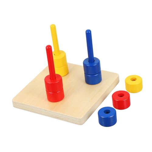 ORFOFE Farbenfrohes Holzspielzeug Stapelturm für Kleinkinder Pädagogisches Lernspielzeug zur Feinmotorik Kreativität und Farberkennung Montessori inspiriertes von ORFOFE