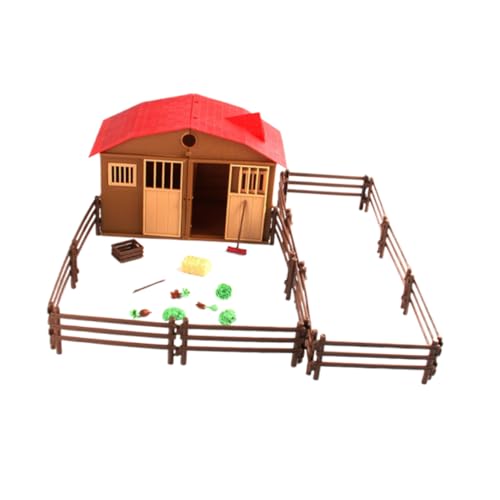 ORFOFE Farmmodell Spielset Kunststoff DIY Zusammenbau Bauernhof Szene Bauernhof Haus mit Zaun und Zubehör Kreativität und Fantasie von ORFOFE