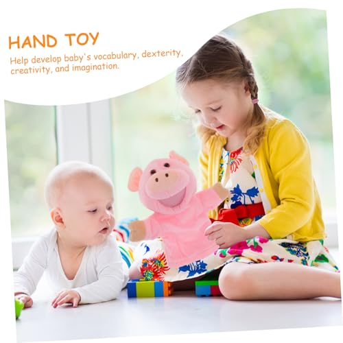 ORFOFE Fröhliche Cartoon Schwein Handpuppe aus Weichem Plüsch Interaktives Frühpädagogisches für Fördert Kreativität und Feinmotorik Geschenk für Eltern Junge Mädchen spielspaß von ORFOFE