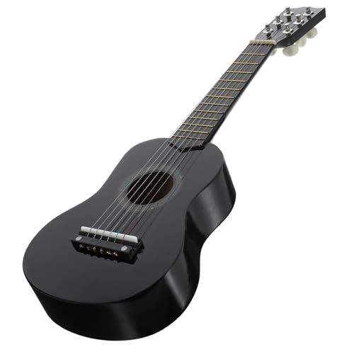 ORFOFE Gitarrenspielzeug für Einsteigerinstrumente für Musikinstrumente für Spielzeuggitarre für Kleinkinder Musikinstrumente hölzern Schwarz von ORFOFE