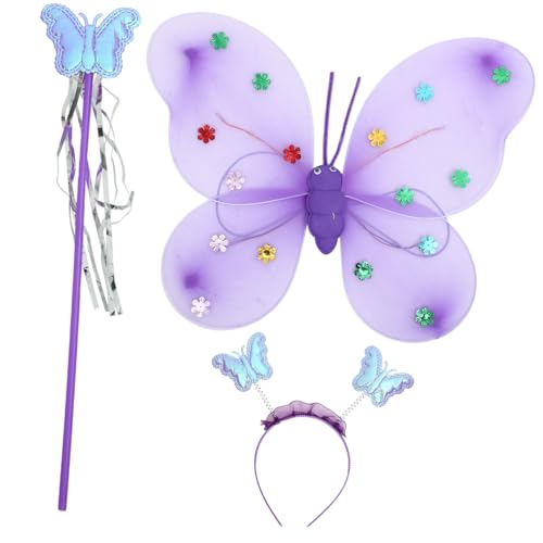 ORFOFE Glitzernde Schmetterlingsflügel mit Leuchtendem Feenstab und Kopfband Leichtes Cosplay Zubehör für Mädchen Wiederverwendbar Geschenkidee für Kostümpartys ORFOFE Glitzernde Schmetterlingsflügel mit Leuchtendem Feenstab und Kopfband Leichtes Cosplay Zubehör für Mädchen Wiederverwendbar Geschenkidee für Kostümpartys von ORFOFE
