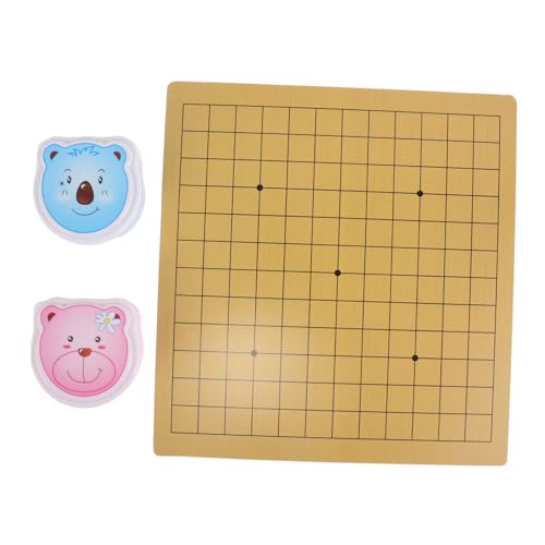 ORFOFE Go Spielset mit Bär Motiv Doppelseitiges Holzbrett Leichtes Reiseschach für Anfänger Strategisches Lernspielzeug für Tragbares Go Brettspiel zur Geschicklichkeitsförderung von ORFOFE