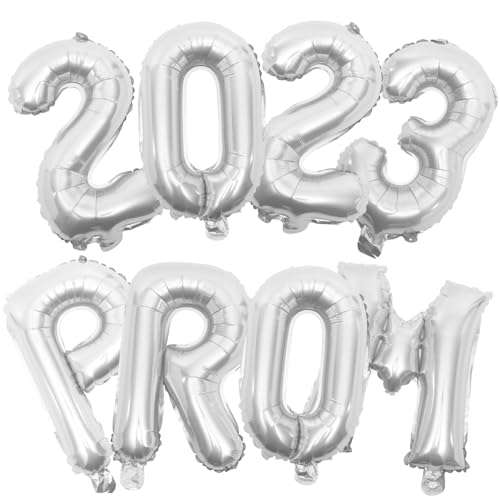 ORFOFE Graduationsballons Aluminiumfolie Silber Farbiges Partydekor Einfach zu Befüllen Reißfestes Material Für Abschlussfeier und Jubiläum von ORFOFE
