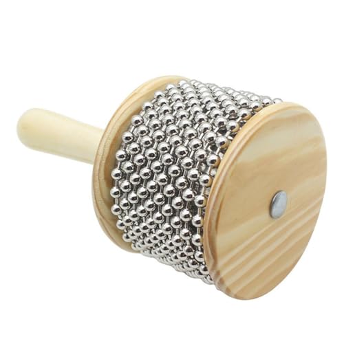 ORFOFE Große Holz Cabasa Percussion Handinstrument Drehbare Perlen Leichter Griff Rhythmisches Musikspielzeug für Vorschul-lehrmittel für Musikalische Früherziehung von ORFOFE