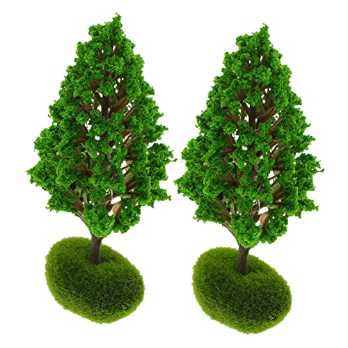 ORFOFE Grün 2st Baummodell Minibäume Für Sandtisch Baum Künstlicher Miniaturbaum Mini-Spielzeug Zum Basteln Miniaturmodell Straßenbäume Dreidimensional Baumschmuck Ob11 Plastik von ORFOFE