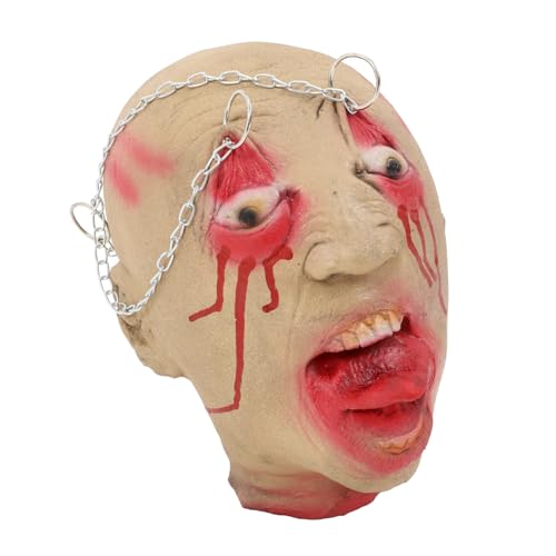 ORFOFE Gruseliger Halloween Kopf Hängedekoration mit Realistischer Echt wirkender Gesichtsmaske für Horror Deko und Party Requisit Langlebiger Horror Fake Body Part für Haunted House und von ORFOFE