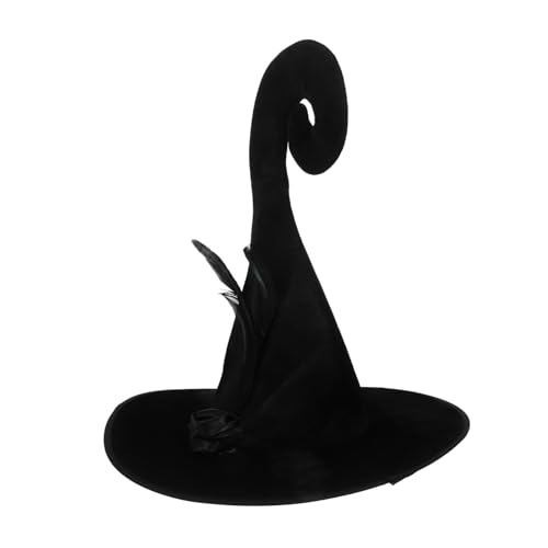 ORFOFE Halloween Hexenhut Damen Spitzen Hexenhut Schwarz mit Blumendekor Leicht und Waschbar als Halloween Party Dekoration und Kostümaccessoire für Damen und Mädchen ORFOFE Halloween Hexenhut Damen Spitzen Hexenhut Schwarz mit Blumendekor Leicht und Waschbar als Halloween Party Dekoration und Kostümaccessoire für Damen und Mädchen von ORFOFE