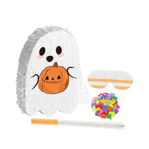 ORFOFE Halloween Pinata mit Geisterdesign Bunte Party Deko zum Aufhängen Papierbasierte Candy Piñata für Halloween Feiern Drinnen und Draußen Indoor von ORFOFE