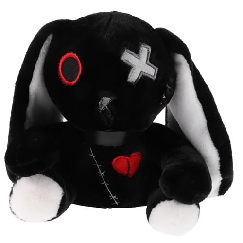 ORFOFE Halloween Plüschhase Kuscheltier mit Großen Ohren Weicher Langlebiger Lustige Niedliche Hasenfigur als Grusel Deko und für Sofa Bett und Wohnräume von ORFOFE