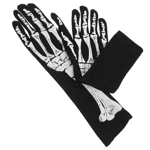 ORFOFE Halloween Skelett Handschuhe Vollfinger Langarm Cosplay Kostüm Zubehör Weißes Knochenmuster Deko Halloween Party Gruselige Requisiten ORFOFE Halloween Skelett Handschuhe Vollfinger Langarm Cosplay Kostüm Zubehör Weißes Knochenmuster Deko Halloween Party Gruselige Requisiten von ORFOFE
