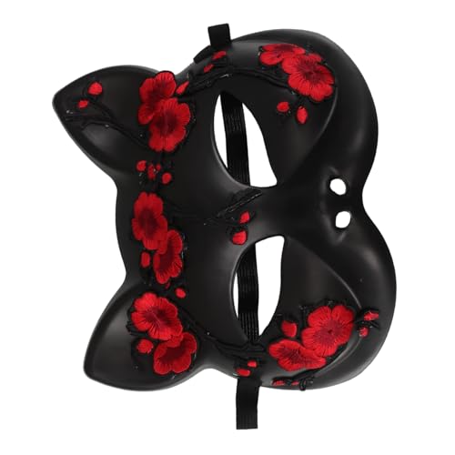 ORFOFE Halloween Tiermaske Halbgesicht Katze Fuchs Cosplay Maske Kunststoff Leicht Langlebig für Damen Party Karneval Kostüm Zubehör von ORFOFE