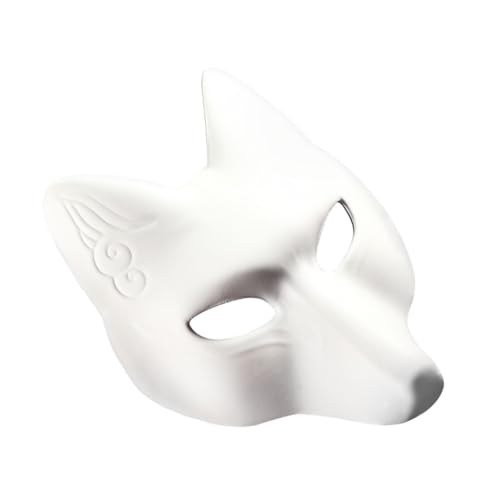 ORFOFE Halloween Weiße Fuchs Maske DIY zum Bemalen Leere Tiermasken für Erwachsene Halloween Kostüm Masquerade Zubehör für Party und Cosplay von ORFOFE