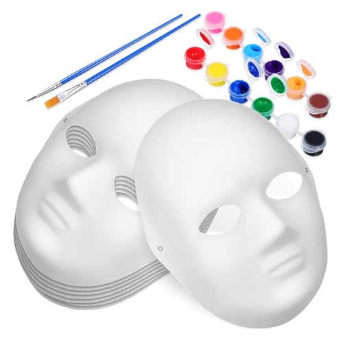 ORFOFE Handbemalte Masken-set Leere Masken Halloween Machen Leere Maskerademasken Cosplay Maskerade Maske Handwerk Maskenbau-kit Blankomasken Zum Basteln Papier Weiß von ORFOFE