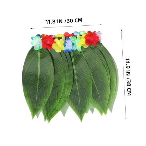 ORFOFE Hawaiian Hula Kostüm Verstellbarer Taillenbund Realistischer Plastik blätterrock Bunte Blumen Girlande für Strandparty Luau Bühnenaufführung Erwachsene von ORFOFE