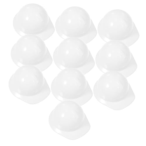 ORFOFE 10pcs Miniatur BAU Hut Aktive Kappe Weiß Mini Helm Für Puppe Decor von ORFOFE
