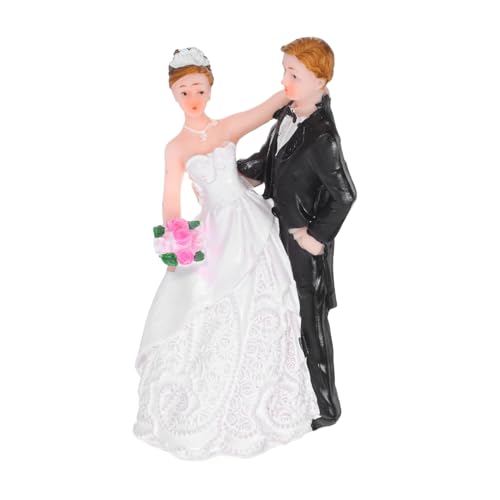 ORFOFE Hochzeitsskulptur Dekor Hochzeitstortenaufsatz Figuren Jubiläumstorten Ornament Romantische Paarfiguren Paar Hochzeitstortenaufsatz Hochzeitsstatue Braut Und Bräutigam von ORFOFE
