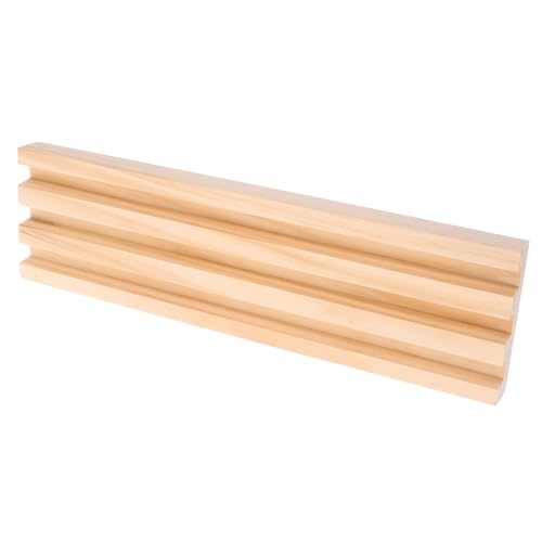 ORFOFE Holz Domino Ständer mit Schlitzen Multifunktionales Domino Tablett und Kartenhalter Elegantes Design rutschfest für Spieleabende von ORFOFE