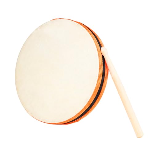ORFOFE Holz Handtrommel Doppelseitiges Schlaginstrument Tragbares Musikspielzeug für Farbenfrohes Trommelspielzeug zur Musikalischen Früherziehung Sicher und Handlich von ORFOFE