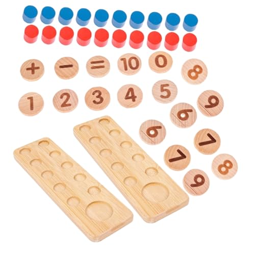 ORFOFE Holz Mathe Zählen Lernen Rechenrahmen Pädagogisches Mathematik Lernset für Jahre Farbige Perlen Zählspielzeug Zahlenverständnis von ORFOFE