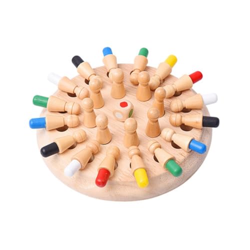 ORFOFE Holz Memory Schachspiel für Kleinkinder Edukatives Brettspiel Gedächtnis und Logik Robustes Glattes Holzmaterial Hand Gehirnkoordinationstraining Familienspiel von ORFOFE