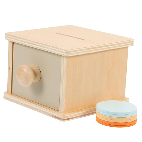 ORFOFE Holz Münzbox für Motorik und Bildungsspielzeug Hand Augen Koordination Geeignet für Junge Mädchen Ab Jahr Stark und Langlebig mit Glatter Oberfläche für Sicheres von ORFOFE