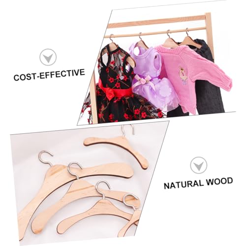 ORFOFE Holz Puppen kleiderbügel Set Einlagig Natürliche Holzqualität Vielseitig für Puppenkleidung Aufbewahrung für Kinderzimmer und Puppendekor von ORFOFE