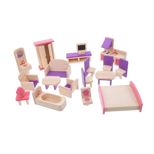 ORFOFE Holz Puppenhaus Möbel Set Teiliges DIY Miniatur Dollhouse Zubehör Leicht Montierbar Robustes Material Fördert Kreativität und Eltern Junge Mädchen von ORFOFE