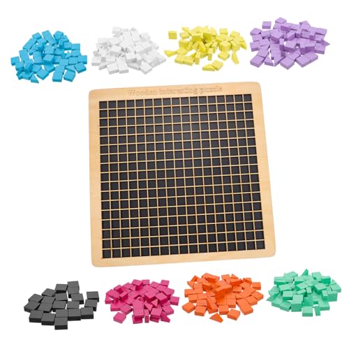 ORFOFE Holz Puzzle Bunte Musterblöcke Holzpuzzle Lernspielzeug Ab Jahren Montessori Puzzle für Kreativität und Eltern Junge Mädchen Interaktion von ORFOFE