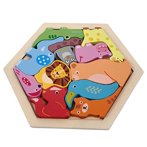 ORFOFE Holz Puzzle für Kleinkinder Geometrische Tierformen Pädagogisches Lernspielzeug Handpoliert Sicher für Fördert Farb und Tiererkennung Motorische Fähigkeiten und Gehirnentwicklung von ORFOFE