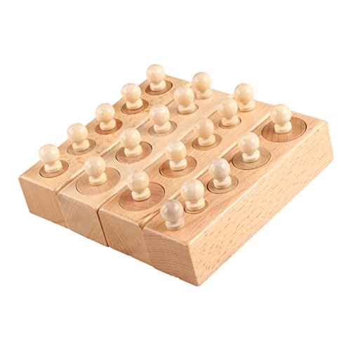 ORFOFE Holz Steckspielzeug Zylinderblock Interaktives Lernspielzeug zur Visuellen Motorische Entwicklung Frühe Bildung für Jungen und Mädchen Pädagogisches Familienspiel von ORFOFE