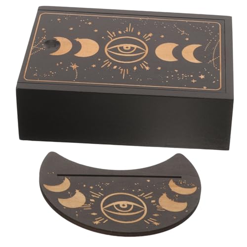 ORFOFE Holz Tarot Kartenhalter mit Aufbewahrungsbox und Display Tablett Kompakt Platzsparend Glatte Kanten Leichtes Holz als Geschenk für Tarotliebhaber Praktischer Kartenständer von ORFOFE