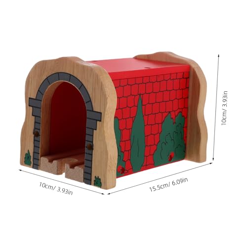 ORFOFE Holz Zug Tunnel Zubehör Robuster Holzbau Sicheres Eisenbahn Zubehör Kreative Bahn Szene Bausteine für Jungen und Mädchen Vielseitiges Spielset für Zuhause und Kindergarten von ORFOFE