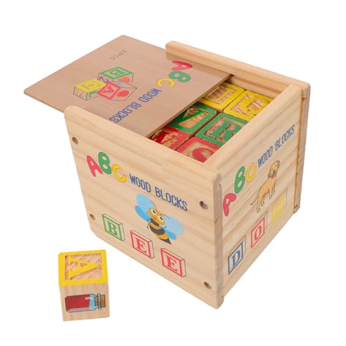 ORFOFE Holz-bausteine Alphabet Zahlen Holzspielzeug Lernspielzeug für Kleinkinder Vorschule Montessori Holzbausteine Alphabet Zahlen Lernset Pädagogisch Sicher von ORFOFE
