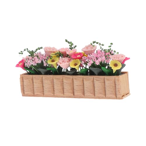 ORFOFE Holzblumenmodell Bauernhaus Miniaturen Puppenhausblumen Lang Mini Dollhouse Decor DIY Miniatur Puppenhäuser Realistisch Winzig Drinnen Klein Puppenhausfiguren Puppenhausdekor Bunt von ORFOFE