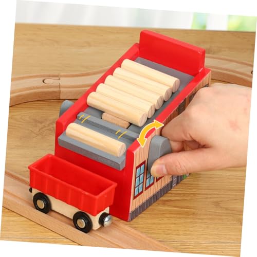 ORFOFE Holzeisenbahn Spielset mit Holzstämmen Wagen und Holzfäller szenerie Pädagogisches Zugspielzeug für Fantasie und Eltern Junge Mädchen interaktion von ORFOFE