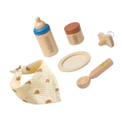 ORFOFE Holzflasche Set Fütterung Geschirrset Babynahrung Flasche Nuckelflasche Spielküchenzubehör realistisches Spielfutter Essensspiele Babyfutterflasche Flaschenzuführung ORFOFE Holzflasche Set Fütterung Geschirrset Babynahrung Flasche Nuckelflasche Spielküchenzubehör realistisches Spielfutter Essensspiele Babyfutterflasche Flaschenzuführung von ORFOFE