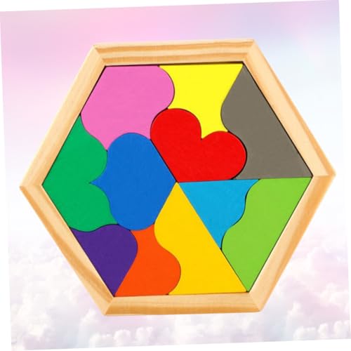 ORFOFE Holzpuzzle Herzform Bunt Geometrisches Lernspielzeug aus Sicherem Holz mit Ungiftiger Farbe Fördert Kreativität und Feinmotorik für Familienspaß ORFOFE Holzpuzzle Herzform Bunt Geometrisches Lernspielzeug aus Sicherem Holz mit Ungiftiger Farbe Fördert Kreativität und Feinmotorik für Familienspaß von ORFOFE