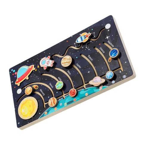 ORFOFE Holzpuzzle Solar System Lernspielzeug für Planet Puzzle Pädagogisches Weltraum Lernspiel Fördert Logisches Denken Hand Auge koordination Kreatives Problemlösen von ORFOFE