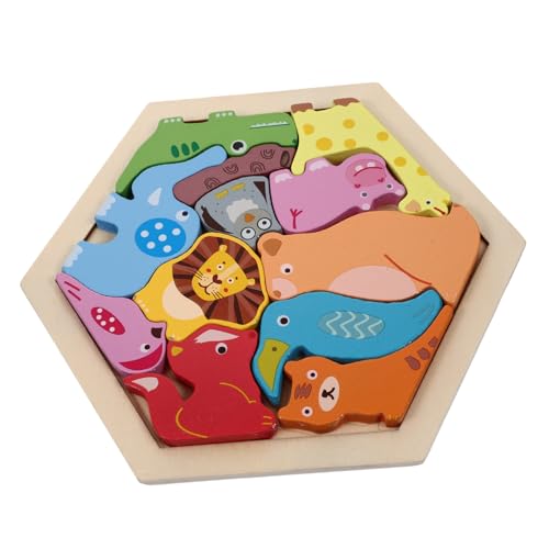 ORFOFE Holzpuzzle mit Niedlichen Waldtieren Pädagogisches Lernspielzeug für Kleinkinder Sichere und Glatte Holzbausteine Hand Auge koordination und Selbstvertrauen von ORFOFE